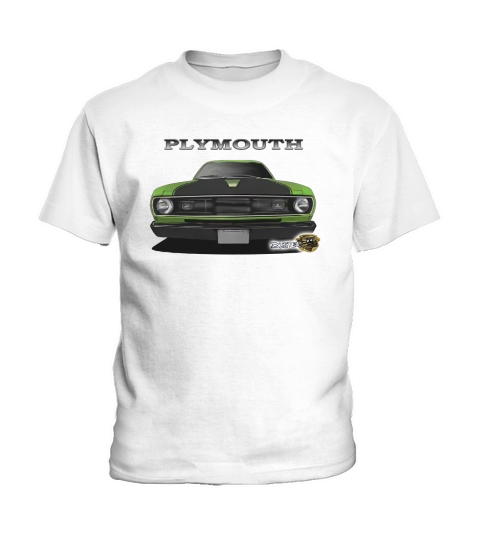 1970s Plymouth Duster Front Green Kids T-Shirt