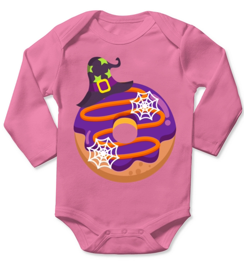 Halloween Donut witch hat Long Sleeve Baby One-Piece