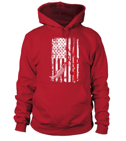 Vintage USA Flag Trout Fisherman Gift Patriotic Women's Hoodie