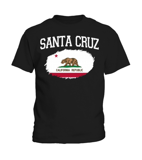 Santa Cruz Ca California Flag Vintage Usa Sports M Kids T-Shirt