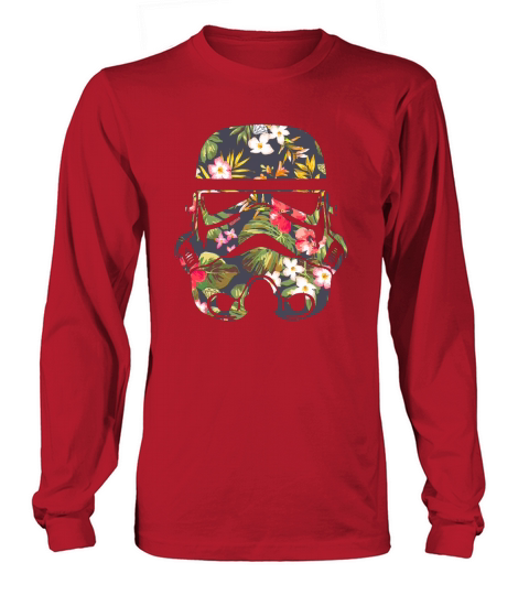 Tropical Stormtrooper Floral Print TShirt Long sleeved Unisex