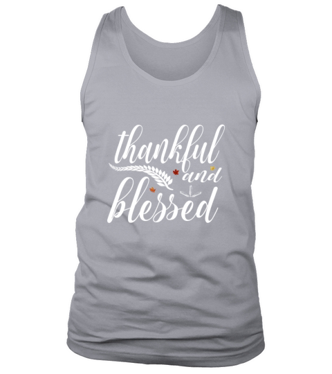 Cute Thankfull And Blessed Feather Leaves Gift Men's Tank Top