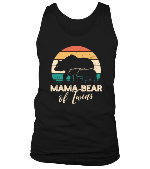 Mama Bear of Twins - Mom Announcement Gift Tank Top Unisex