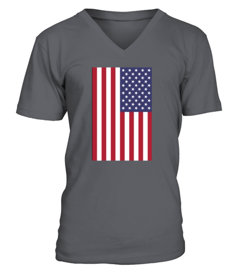 vertical American flag graphic design Men's V-Neck T-shirt