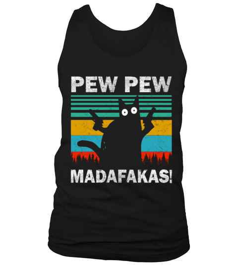 CAT PEW PEW MADAFAKAS VINTAGE SHIRT Men's Tank Top
