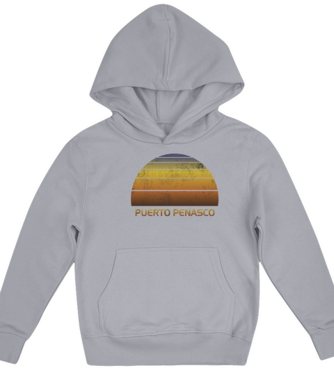 Vintage Sunset Family Vacation Souvenir Puerto Kids Hoodie