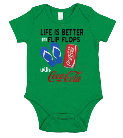 Life is better in flip flops with Coca Cola Short Sleeve Baby One-Piece