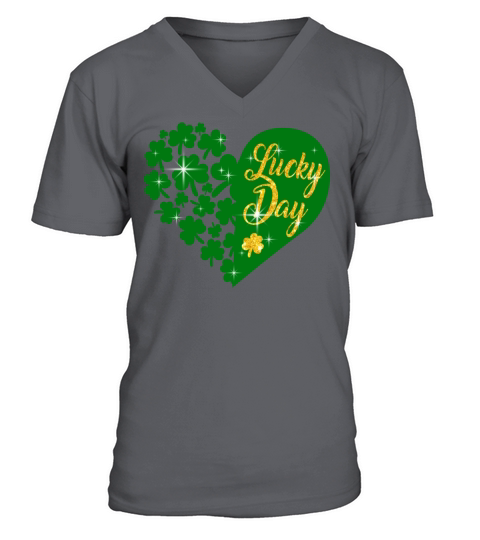 Shamrock Heart St Patricks Day Shirt Cute Patricks V-Neck T-shirt