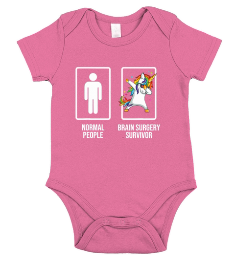 Dabbing Unicorn Brain Surgery Survivor Recovery Get Well Short Sleeve Baby One-Piece