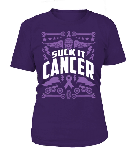Suck It Cancer Motorcycle Biker Graphic Women's T-Shirt