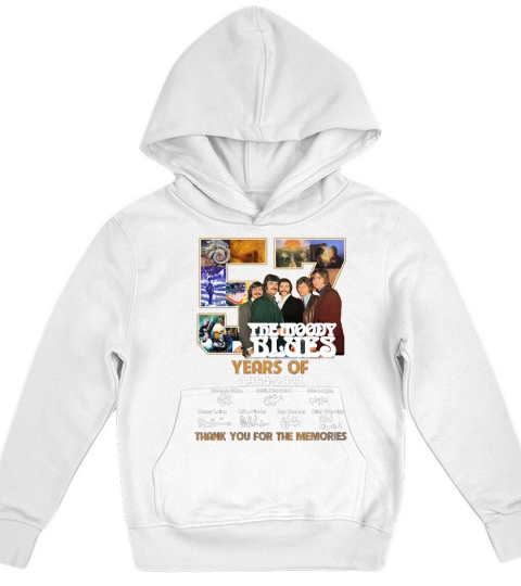 The Moody Blues 57 years of 1964 2021 signatures thank you for the memories Kids Hoodie