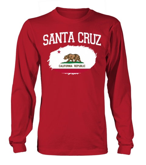 Santa Cruz Ca California Flag Vintage Usa Sports M Men's Long Sleeve