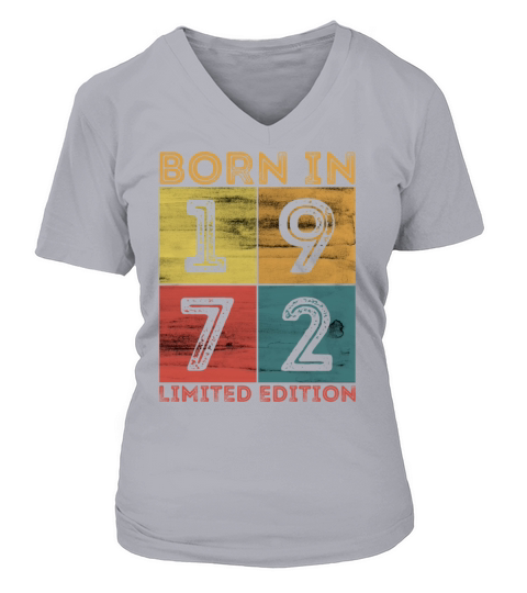 50th Birthday Born In 1972 Limited Edition Vintage Women's V-Neck T-shirt