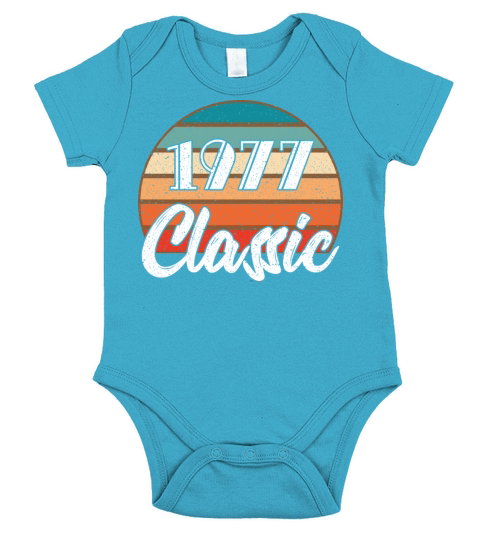 Anniversary Birthday 1977 Classic Colors Design Short Sleeve Baby One-Piece