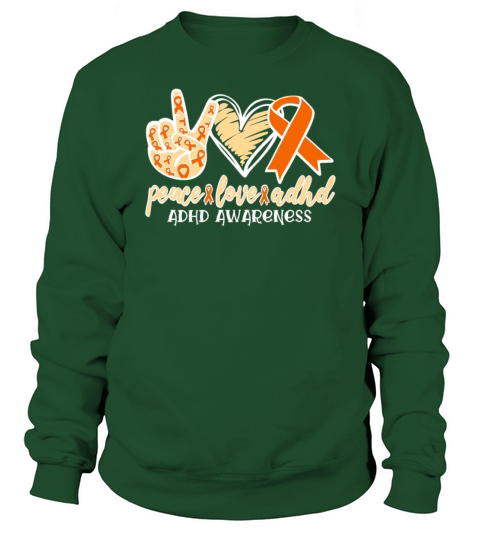 Peace Love and ADHD Awareness Attention Defecit Men's Sweatshirt
