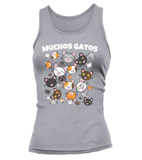 Muchos Gatos Funny Cat Face Shirt Women's Tank Top