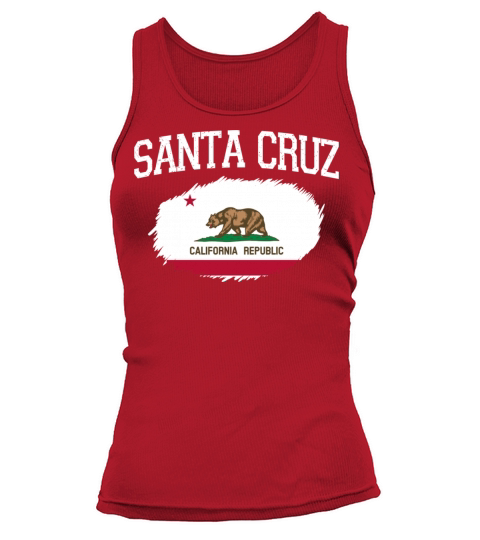 Santa Cruz Ca California Flag Vintage Usa Sports M Women's Tank Top
