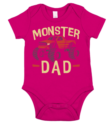 Retro Vintage Monster Dad Truck Short Sleeve Baby One-Piece