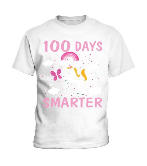 100 Days Smarter Unicorn 100 Days of School T Sh Kids T-Shirt