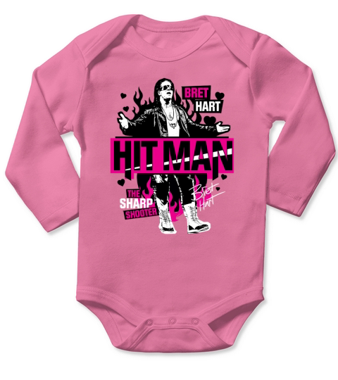WWE Bret Hart  Hit Man  Graphic Long Sleeve Baby One-Piece