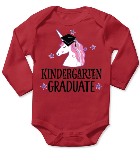 Kindergarten Graduate Girl Unicorn Long Sleeve Baby One-Piece