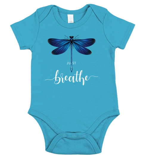 Just Breathe Dragonfly Insect Yoga Meditation Short Sleeve Baby One-Piece