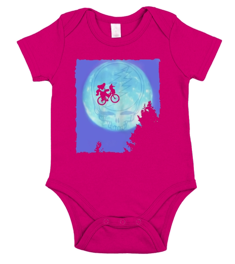 Bear Cycling The Moon Grateful Dead Short Sleeve Baby One-Piece