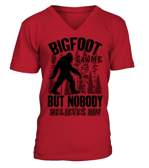 Bigfoot Saw Me But Nobody Believes Him Vintage Men's V-Neck T-shirt