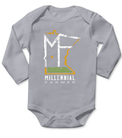 millennial farmer Long Sleeve Baby One-Piece