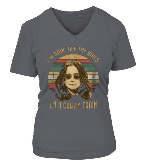 Ozzy Osbourne On A Crazy Train Vintage V-neck T-Shirt Woman