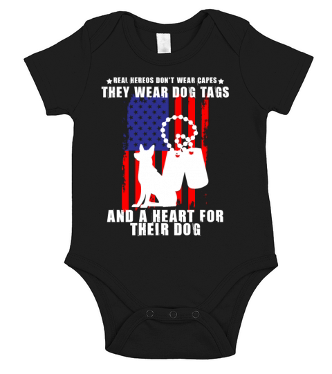 Real Heroes wear Dog Tags Veteran Coming Home Gift Short Sleeve Baby One-Piece