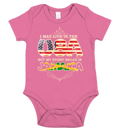 Vintage USA and Jamaica National Flag Short Sleeve Baby One-Piece