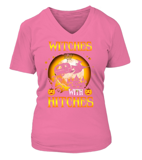 Witches With Hitches Funny Halloween Costume Gift Women's V-Neck T-shirt