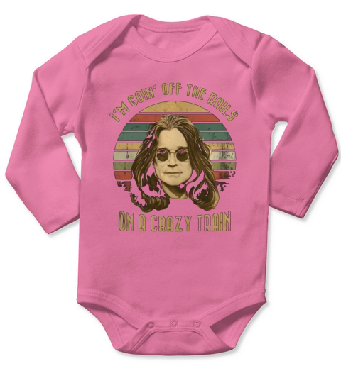 Ozzy Osbourne On A Crazy Train Vintage Long Sleeve Baby One-Piece