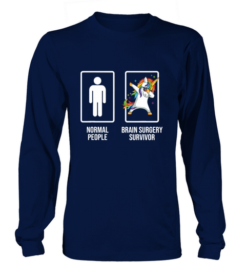 Dabbing Unicorn Brain Surgery Survivor Recovery Get Well Long sleeved Unisex