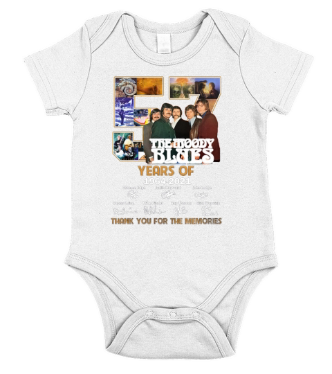 The Moody Blues 57 years of 1964 2021 signatures thank you for the memories Short Sleeve Baby One-Piece