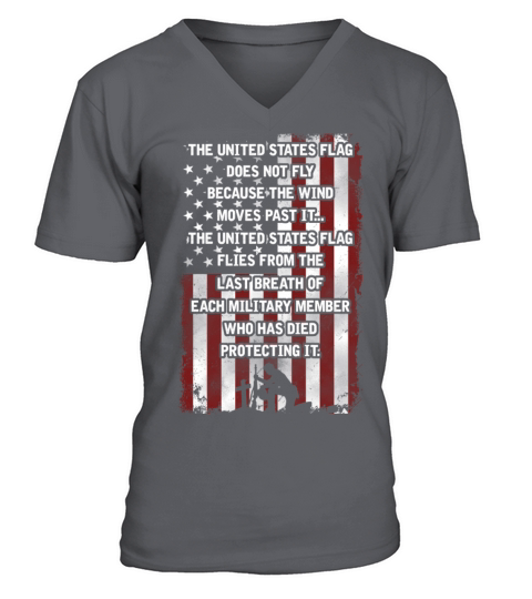 United States flag Last breath of military member Men's V-Neck T-shirt