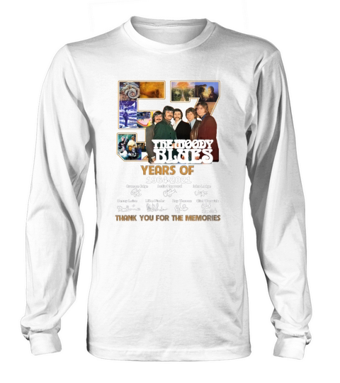 The Moody Blues 57 years of 1964 2021 signatures thank you for the memories Long sleeved Unisex