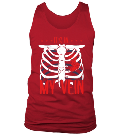 Its In My Veins Halloween Gamers Skeleton Ribs Men's Tank Top