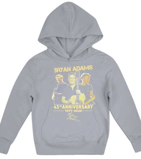Bryan Adams 43rd Anniversary 1977 2020 Signature Kids Hoodie