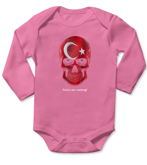 Turkey Football Skull Turks are coming Long Sleeve Baby One-Piece