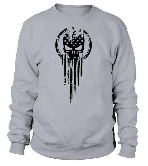 American Warrior Flag Skull Military Army veteran Women's Sweatshirt
