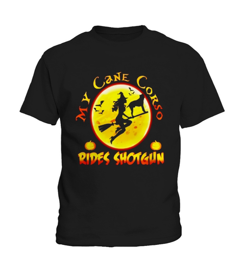 My Cane Corso Rides Shotgun Halloween Gift T-Shirt Kids T-Shirt