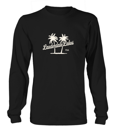 Lauderdale Lakes Florida Vintage 70s Palm Trees Long sleeved Unisex