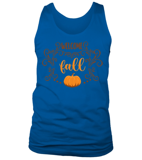 Welcome fall quote with decoration and pumpkin Men's Tank Top