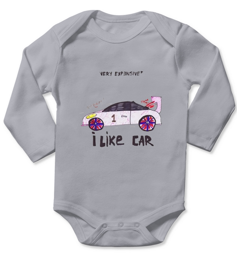 Very Expensive Car Automotive Inspired I Like Car Long Sleeve Baby One-Piece