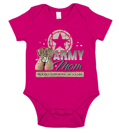 ARMY mom supporting Short Sleeve Baby One-Piece