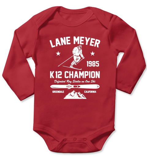 Lane Meyer 1985 k12 Champion defeated roy stalin on one Long Sleeve Baby One-Piece