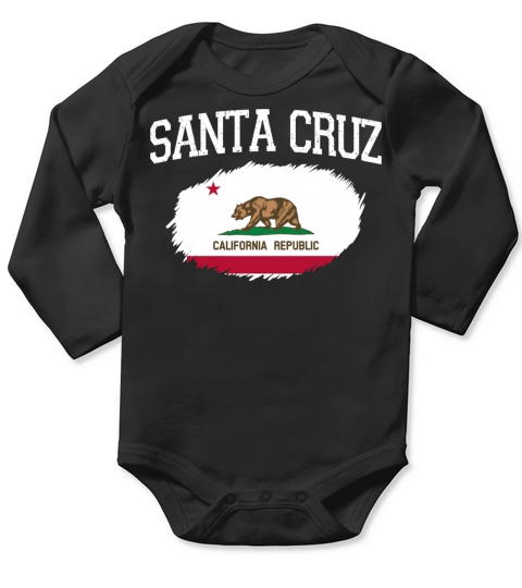 Santa Cruz Ca California Flag Vintage Usa Sports M Long Sleeve Baby One-Piece