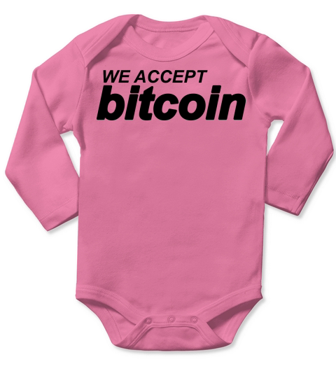 we accept Bitcoin Long Sleeve Baby One-Piece